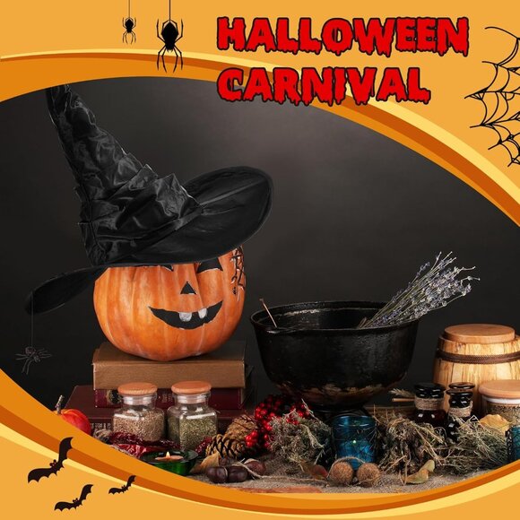 Women Halloween Witch Hat with Spiders Costume Accessory for Party Cosplay - Picture 5 of 7